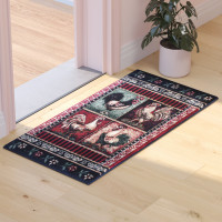 Flash Furniture ACD-RG577-23-BK-GG Gallus Collection 2' x 3' Black Rooster Themed Olefin Area Rug with Jute Backing for Kitchen, Living Room, Bedroom